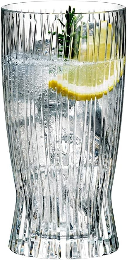 Crystal Longdrink Glasses Set of 2 | 360ml Fire Design | Premium Cocktail Tumble