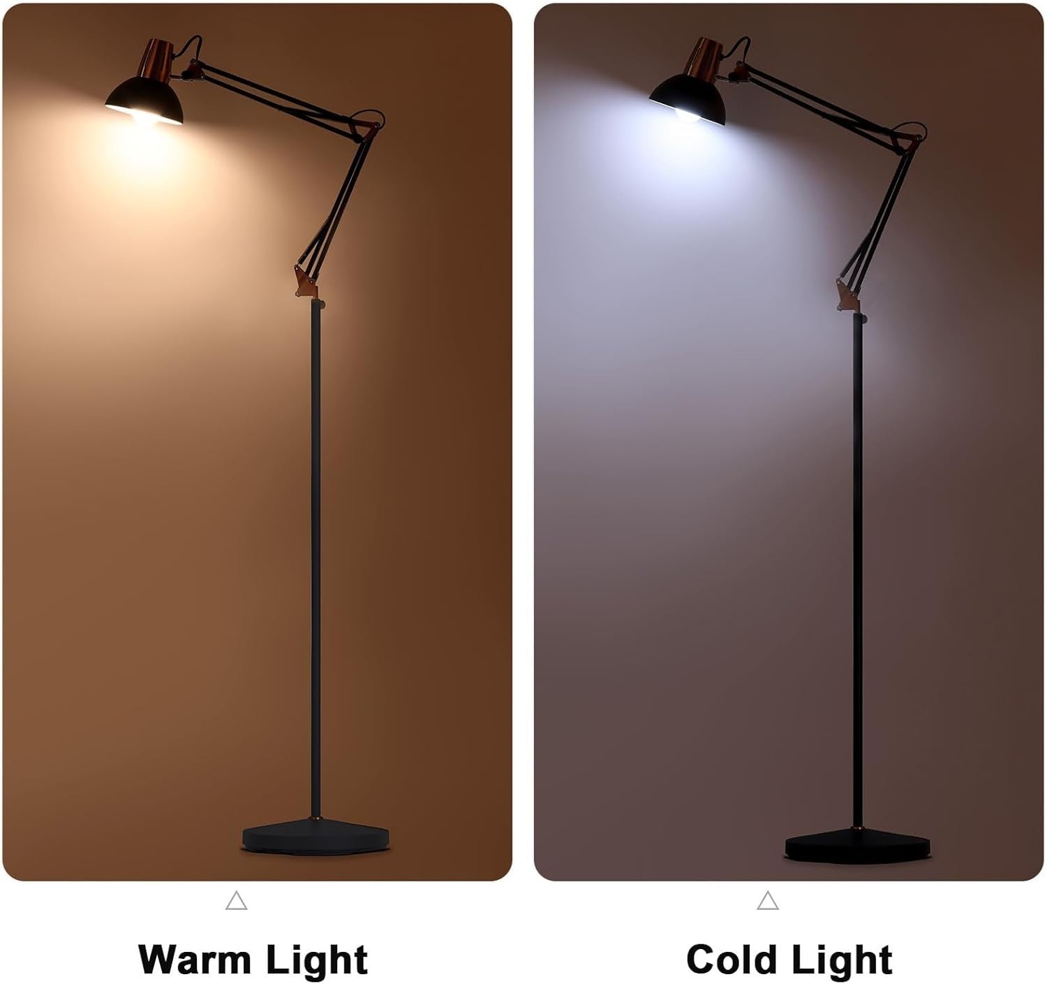 Adjustable Vintage Floor Lamp with Clip & Table Base, 3 Brightness Modes