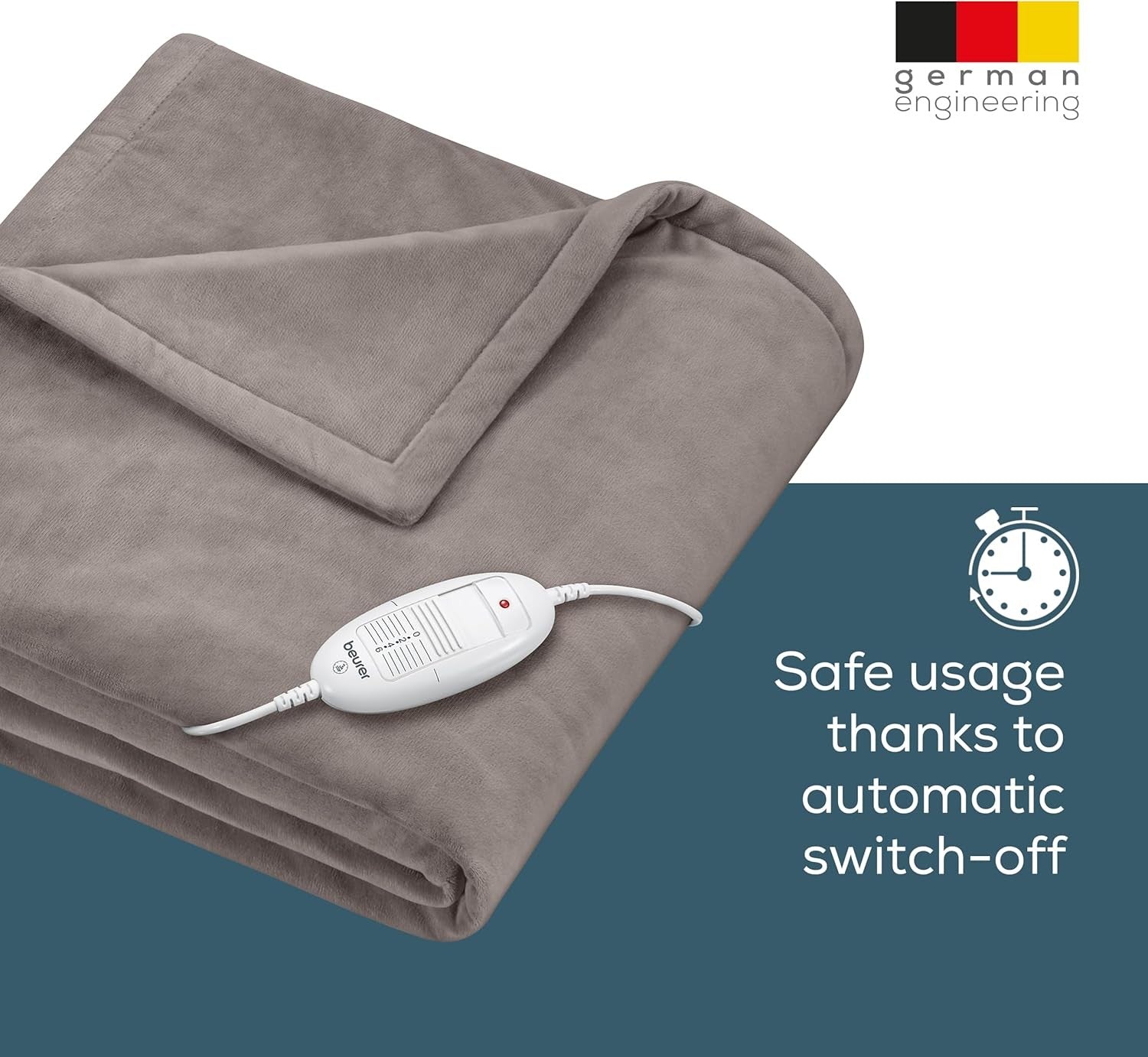 Electric Heated Throw Blanket 6 Heat Settings Auto Shut Off Soft Fleece  Descrip