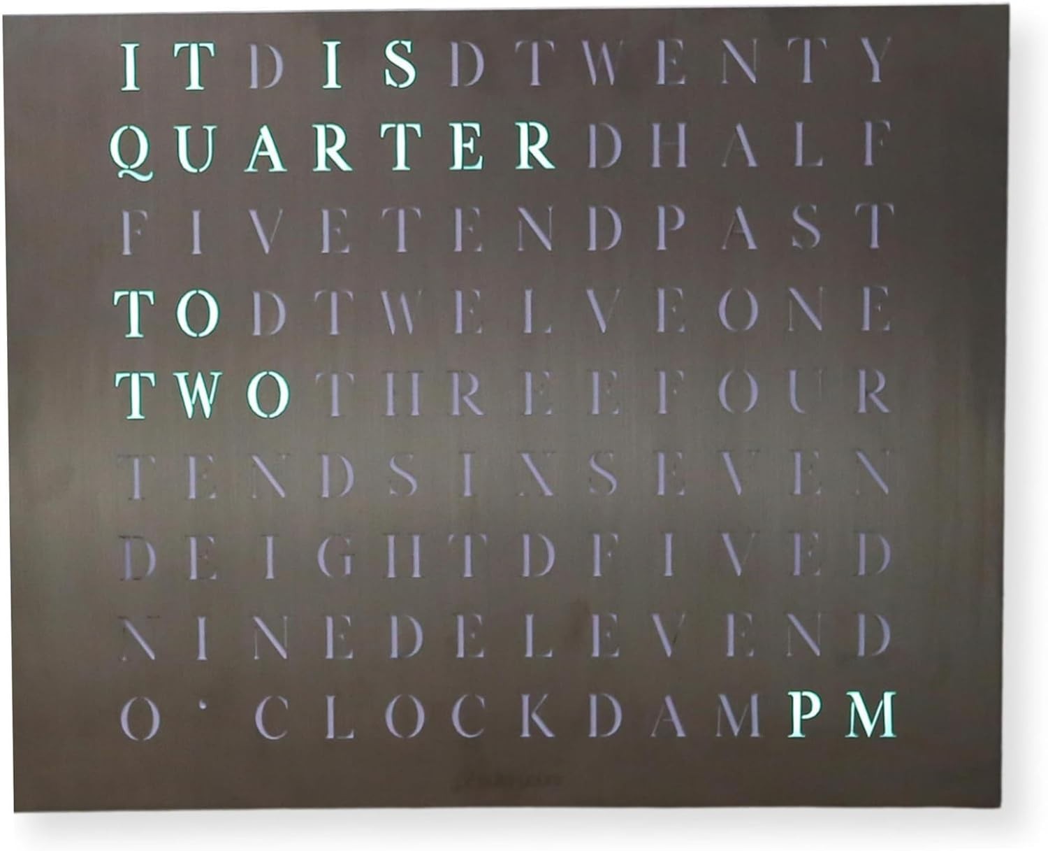 Digital LED Word Clock Wall Art – Smart Wi-Fi Controlled Modern Home Decor