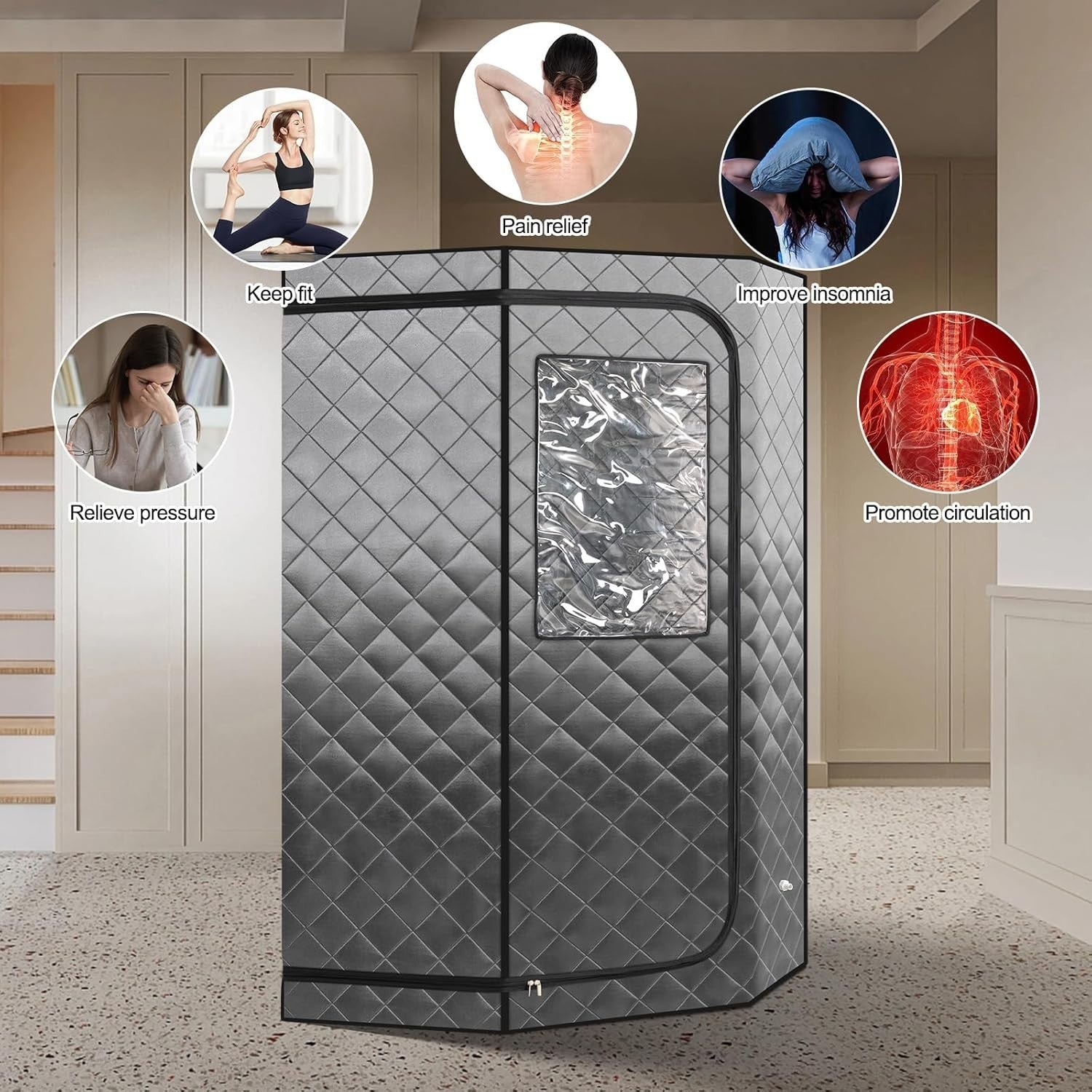 Portable Full-Body Steam Sauna Tent w/ 4L 1500W Generator Remote & Upgraded