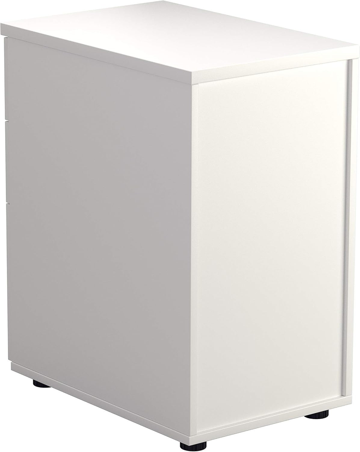 White 3 Drawer Lockable Filing Cabinet 40.4x60x73cm Wood