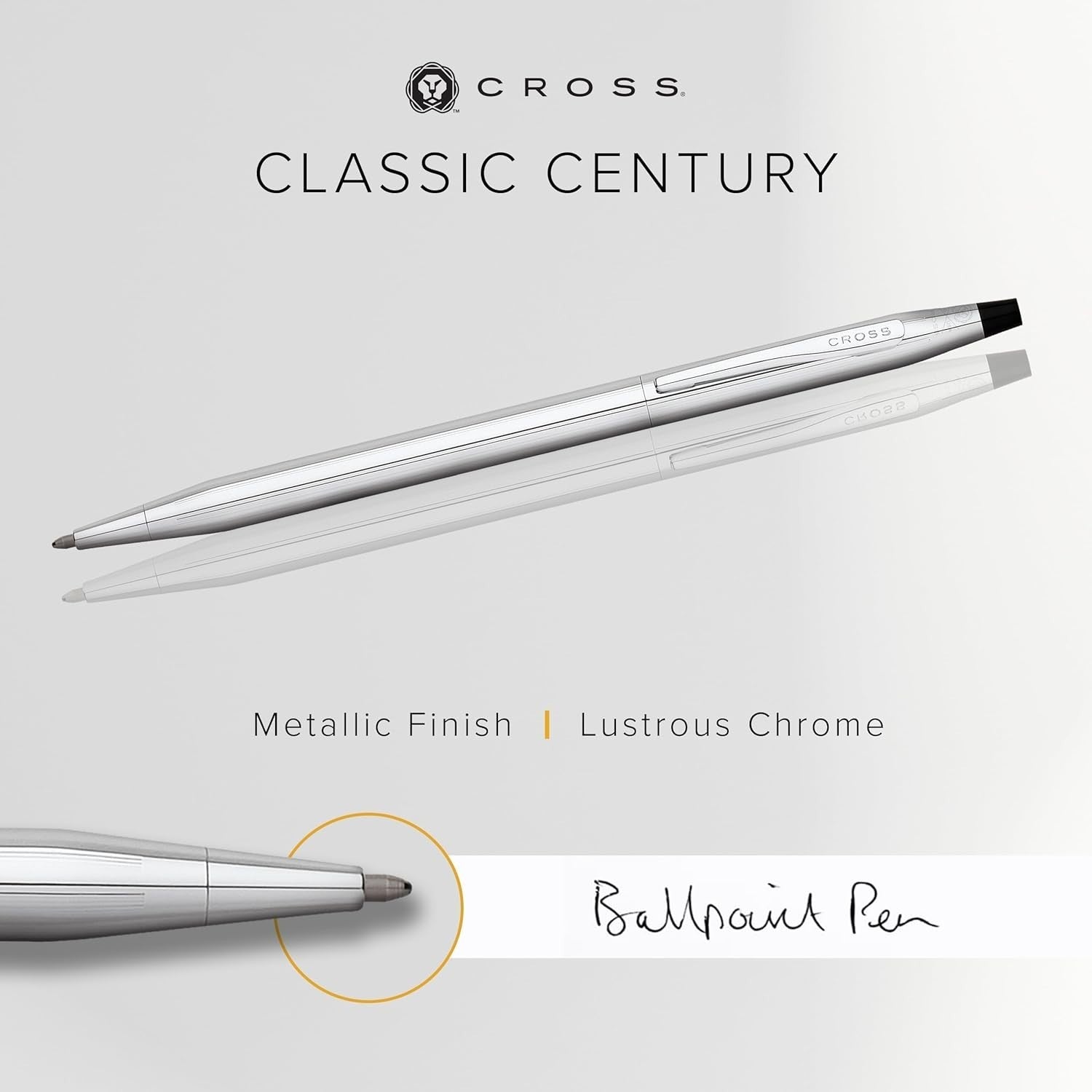 Luxury Lustrous Chrome Ballpoint Pen – Medium Point, Refillable, Gift Box