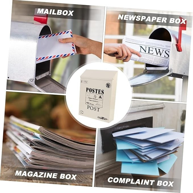 Lockable Wall Mount Mailbox Suggestion Box – Iron, Secure, Stylish, Easy Install
