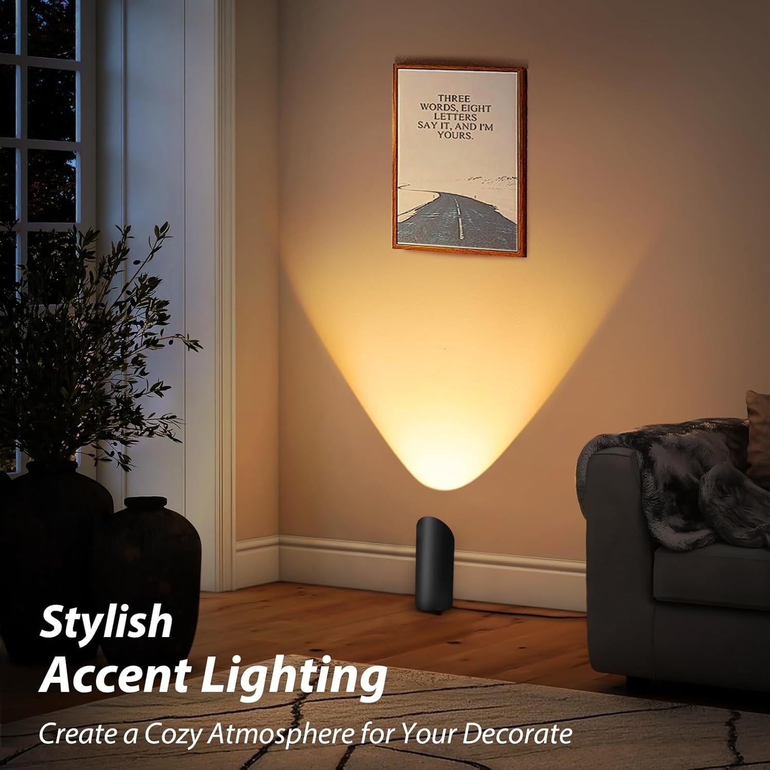 LED Uplight Floor Lamp IP44 Waterproof 6W Warm White GU10 Foot Switch