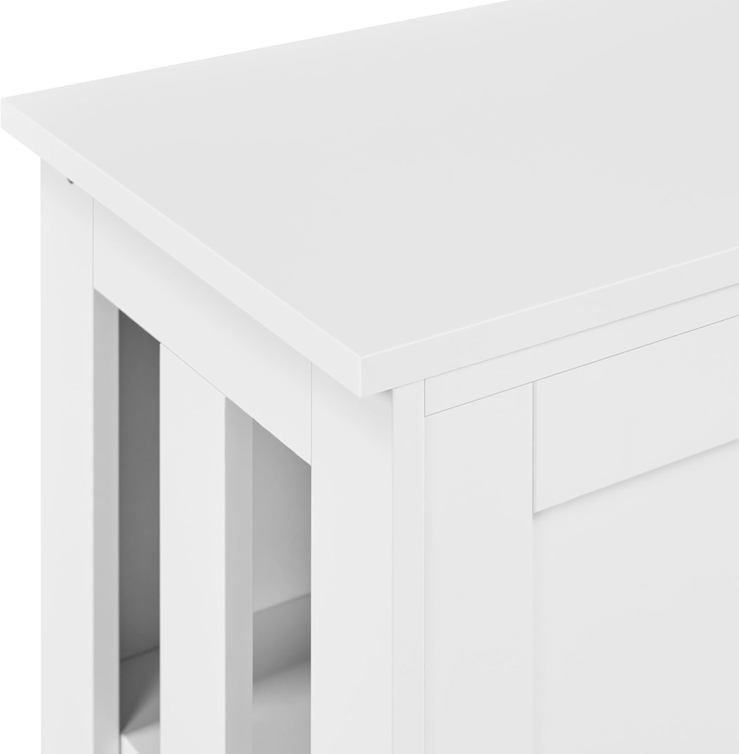 Set of 2 White Sideboard Buffet Cabinets | Sliding Door Storage Units with Shelv