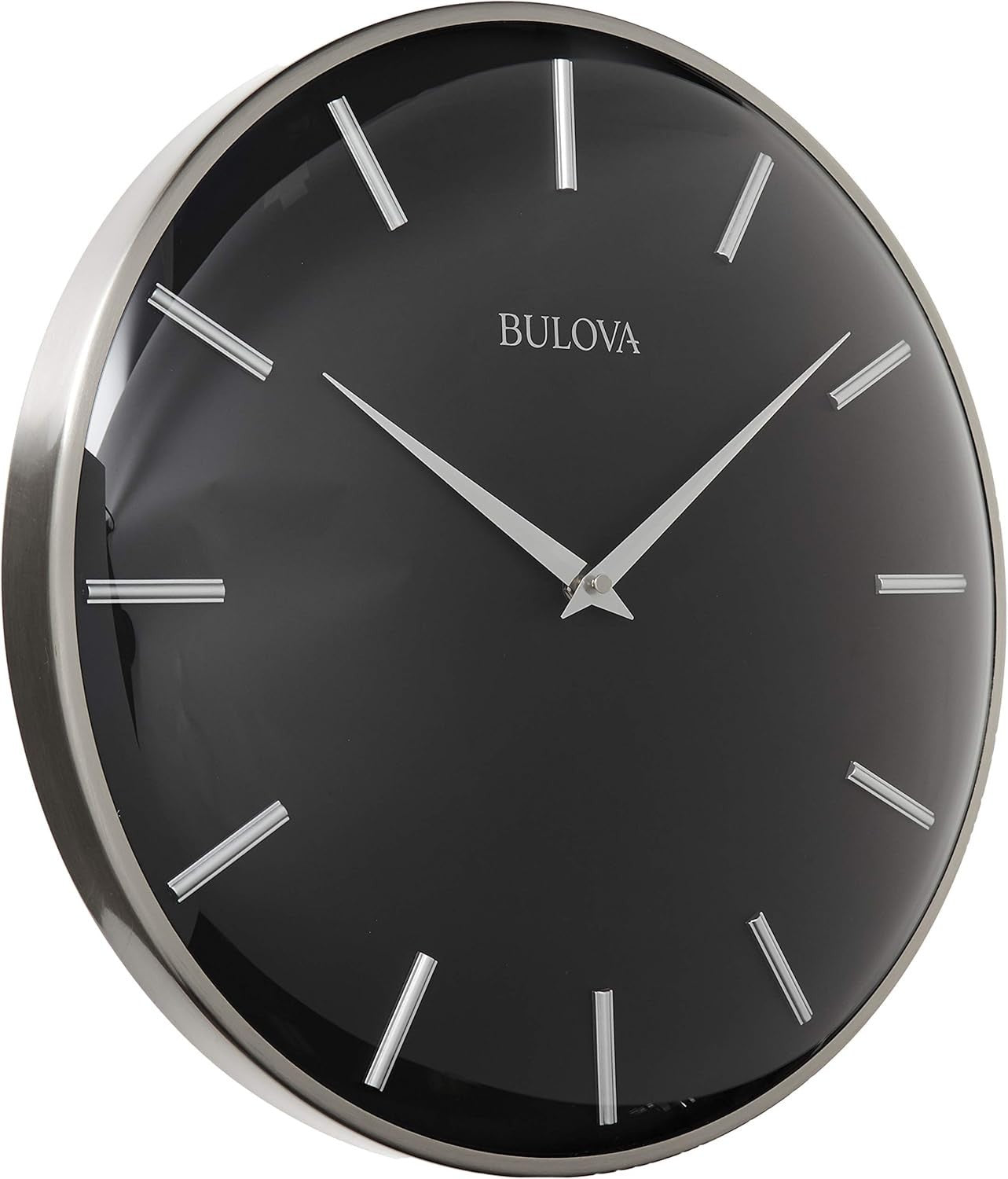 Modern Wall Clock 40cm Black Pewter Finish Quartz Battery Silent Living Room
