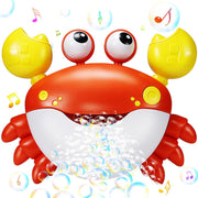 Baby Bath Toys Bubble Maker Crab Music Bubble Machine for Toddlers Red
