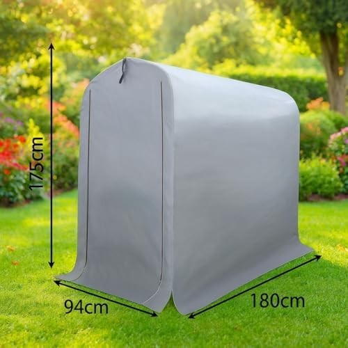 Outdoor Storage Shed Tent Waterproof Bike & Tool Shelter with Steel Frame Grey
