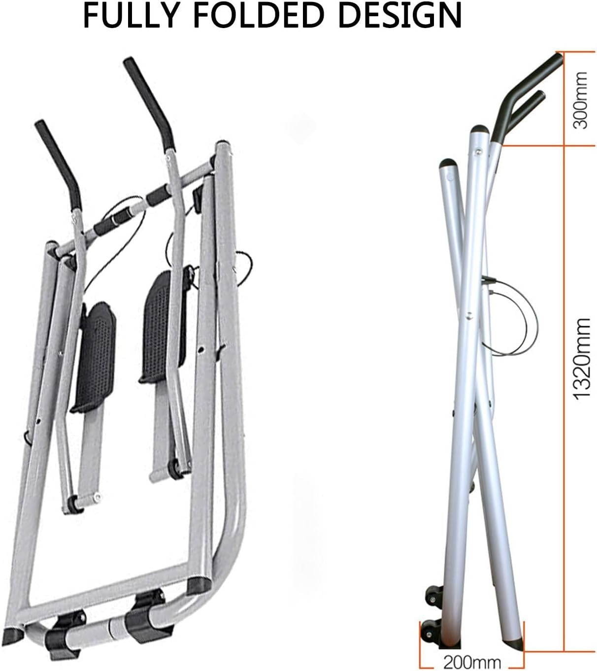 Folding Elliptical Exercise Bike Air Walker Home Gym Cardio Dual Trainer