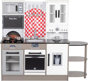 Wooden Kids Play Kitchen White Ice Maker Coffee Machine Toy Set