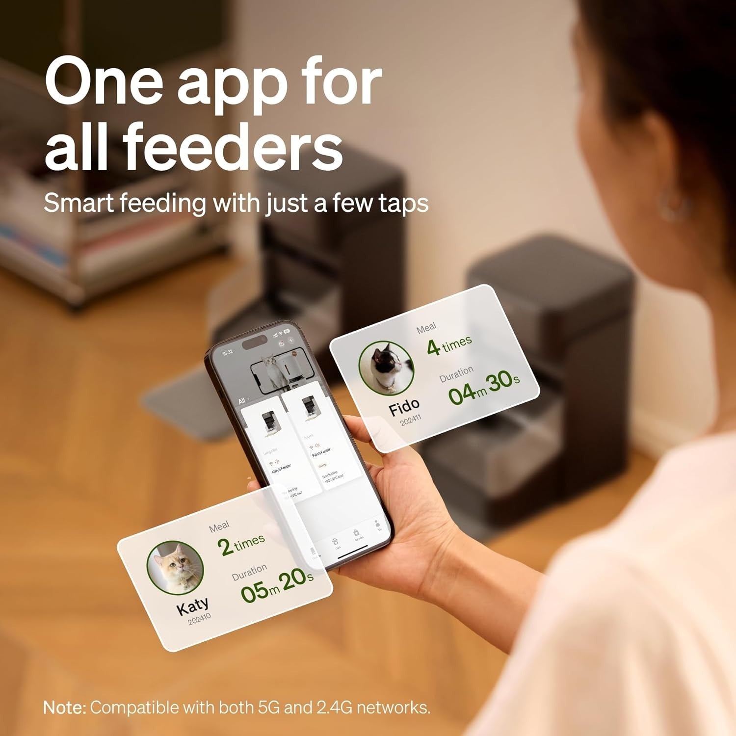 RFID Automatic Cat Feeder WiFi App Control 3L Anti Food Stealing