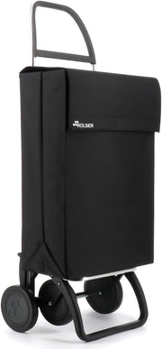 4 Wheel Folding Shopping Trolley Aluminium Lightweight Large Bag Black