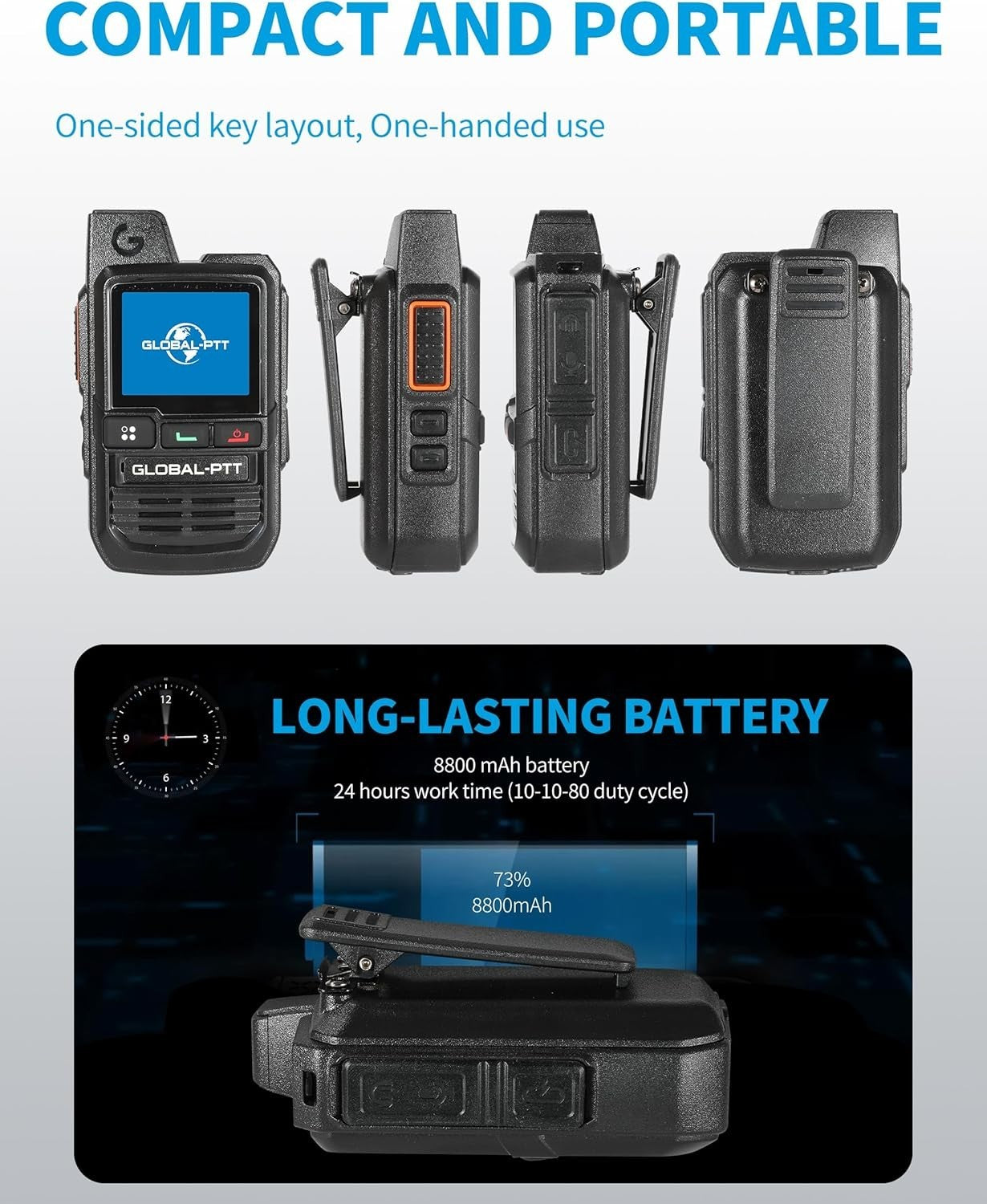 4G LTE Walkie Talkies 2 Pack PoC Push To Talk Unlimited Range Radio