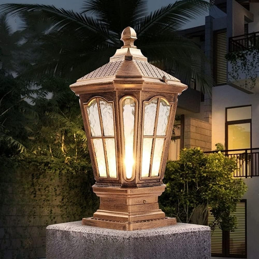 Outdoor Post Lantern Light, IP65 Waterproof Bronze E27 Garden Lamp
