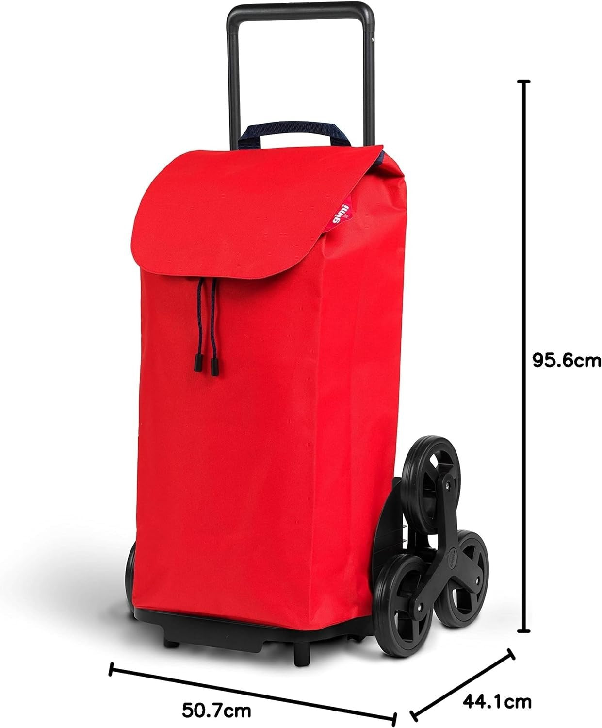 Urban Shopping Cart Red 52L Foldable Stairs Climbing Trolley