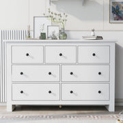 White 7 Drawer Chest Sideboard Cabinet for Bedroom, Living Room & Office