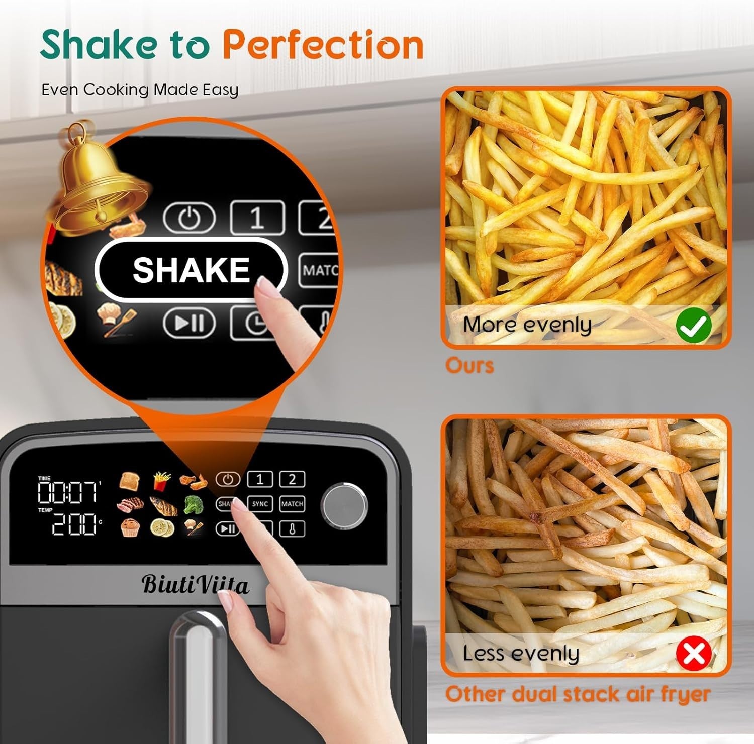 Double Stack Dual Zone Air Fryer 10L | 2 Drawers, 9-in-1, Sync/Match, 2400W
