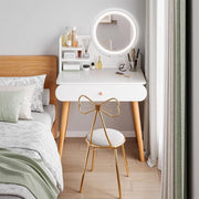 Dressing Table Vanity Desk Makeup Station LED Mirror Storage Drawer Bianco