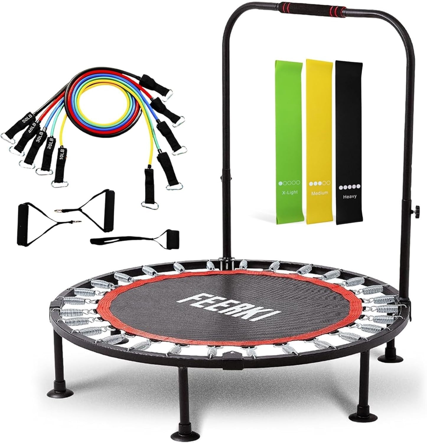 Foldable Fitness Rebounder Trampoline Silent Bungee 181kg Indoor