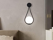 Modern Black Glass Ball Wall Lights, 2PCS Vintage LED for Bedroom & Living
