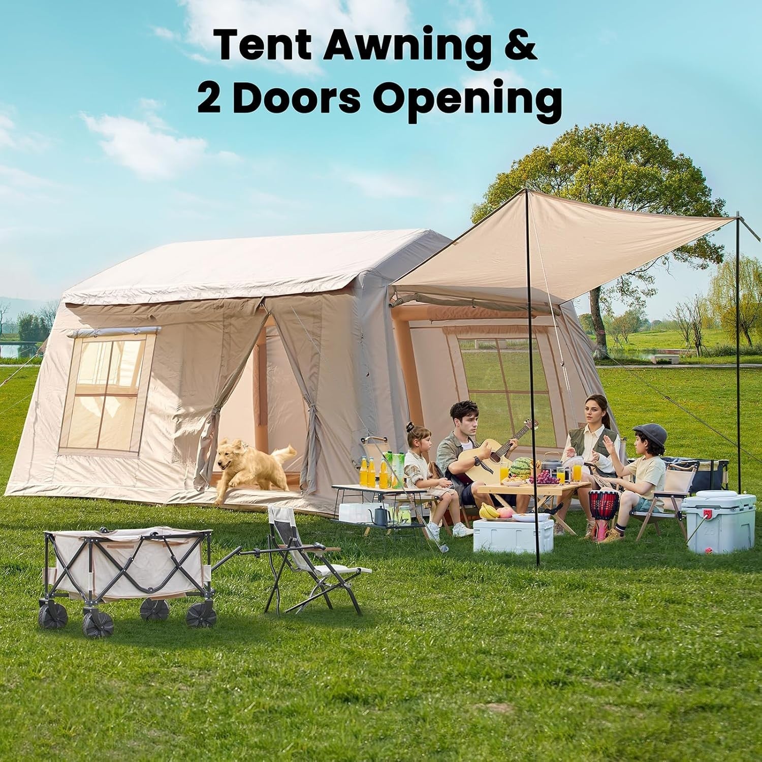 8 Person Inflatable Camping Tent 4 Season Waterproof Air Glamping