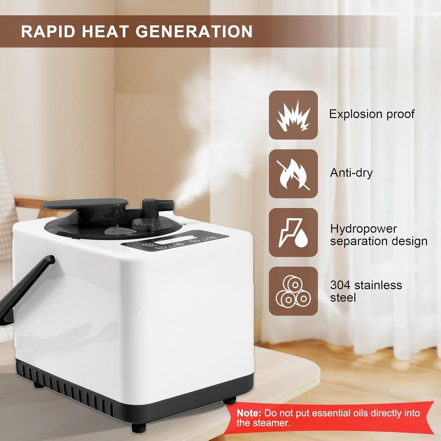 3L 1500W Sauna Steam Generator w/ Remote – Home Spa Fumigation Machine