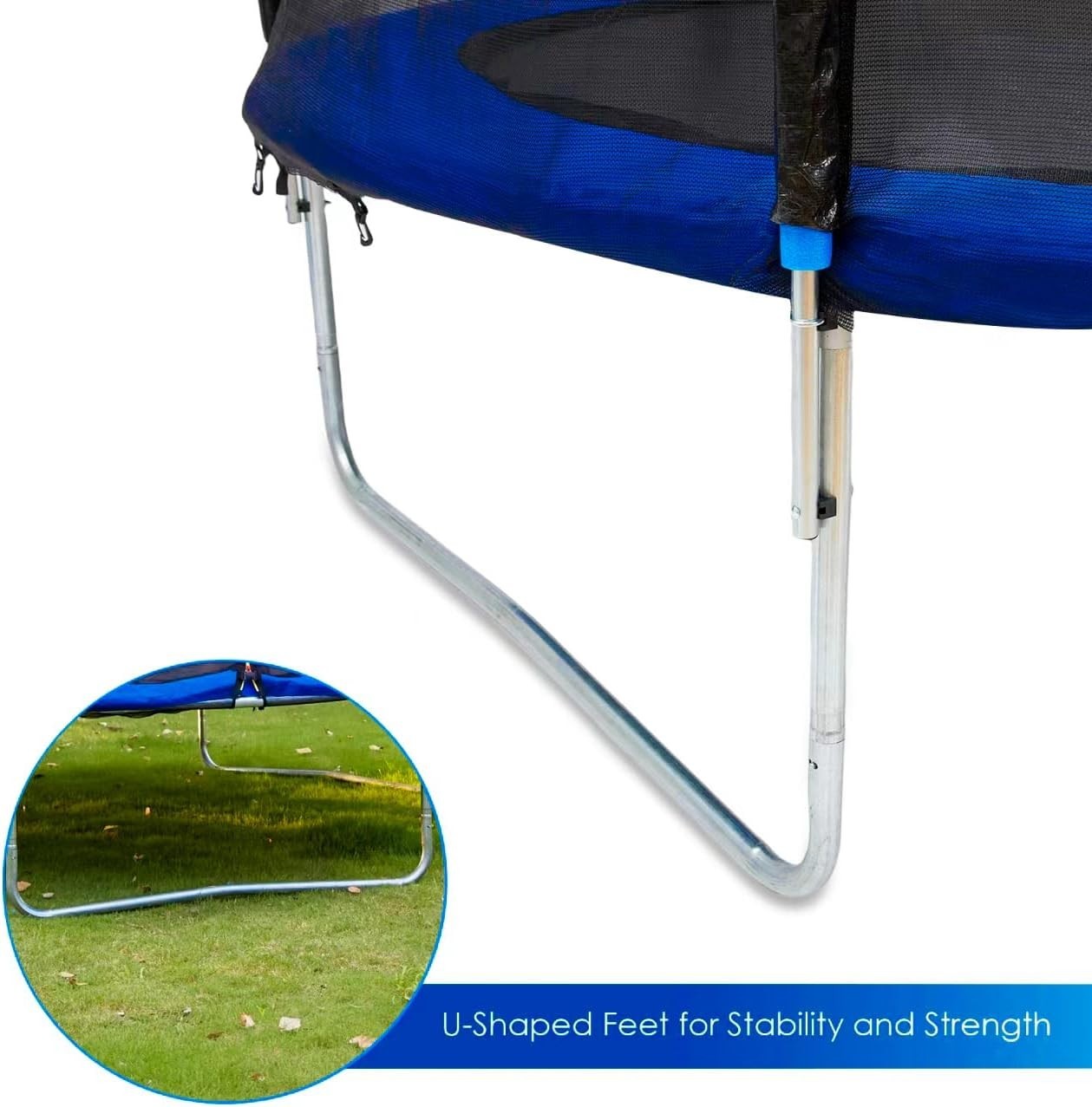 8FT Outdoor Garden Trampoline Safety Enclosure Rustproof Frame