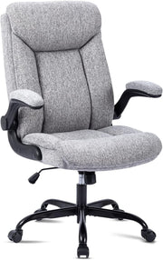 Ergonomic Office Chair High Back Swivel Desk Chair Padded Armrests Gray Max 150K