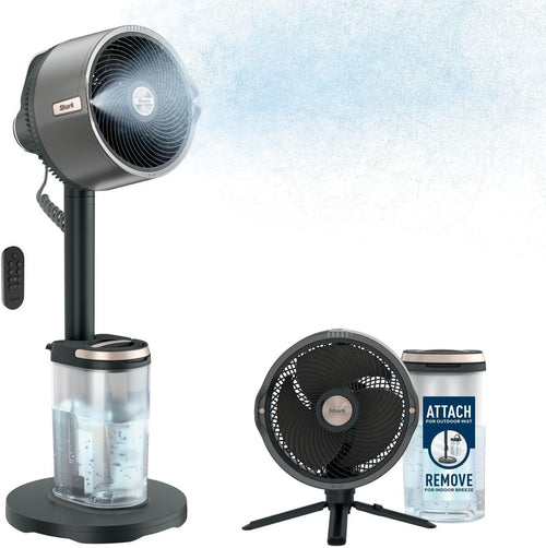 Cordless Indoor Outdoor Fan 5-Speed 24H Runtime Misting Pedestal Table Cooling