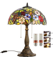 Vintage Tiffany Style Stained Glass Table Lamp, 16 Inch Elegant Desk Light