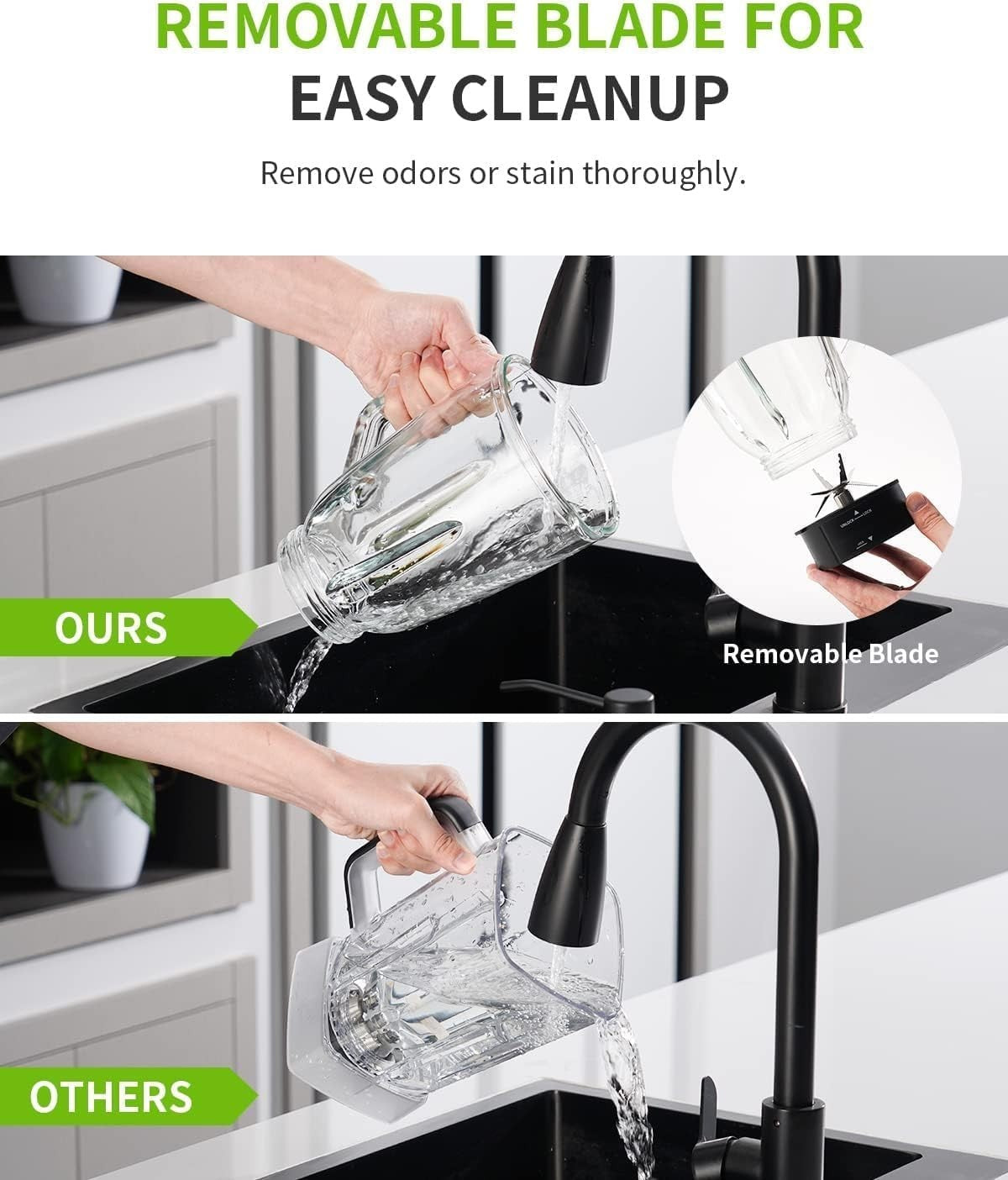 1200W Blender Smoothie Maker 2-in-1 Glass Jug Ice Crusher 3 Speed