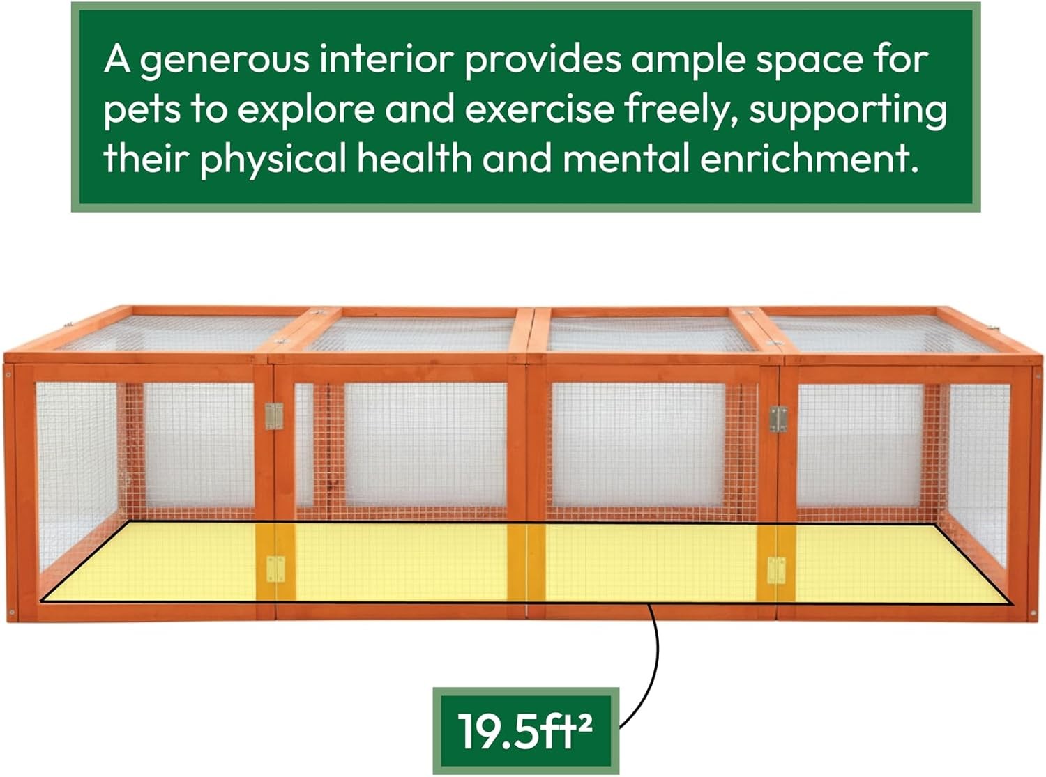 6ft Folding Wooden Rabbit Run Enclosure Large Outdoor Guinea Pig Play Pen