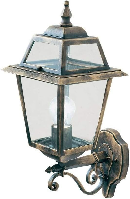 1521 New Orleans Black Gold Outdoor Wall Lantern IP44 E27