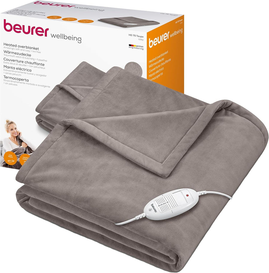 Electric Heated Throw Blanket 6 Heat Settings Auto Shut Off Soft Fleece  Descrip