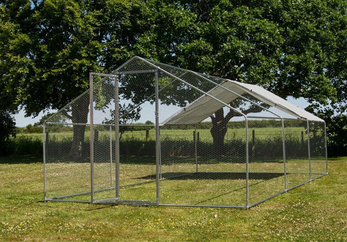 Ultimate Walk In Chicken Run Galvanised Steel Enclosure Small Gap Door 3x14m