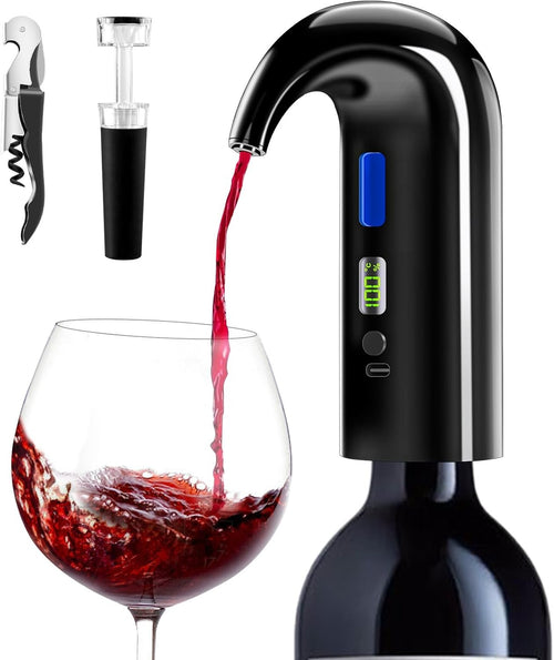Electric Wine Aerator Dispenser Pump Auto Pourer USB-C Rechargeable 750ml