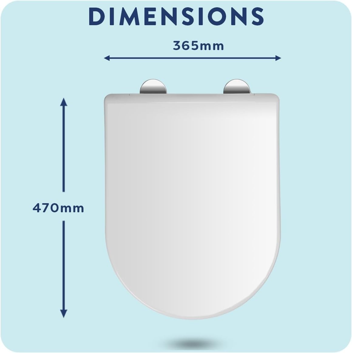 D-Shape Toilet Seat Soft Close Quick Release Antibacterial Durable White