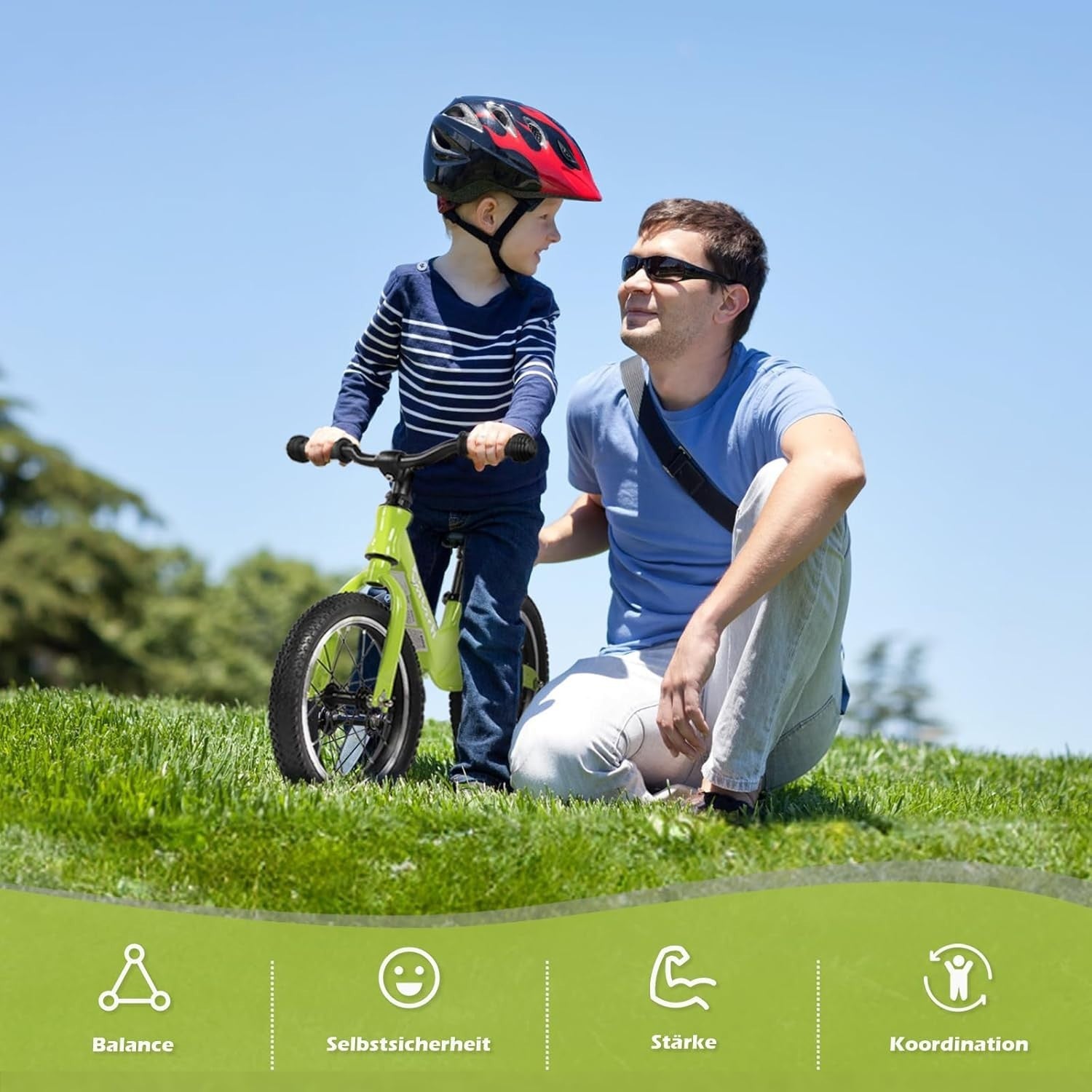 14 Inch Balance Bike Kids No Pedal Bicycle Air Tires Age 3-6 Years