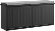 Modern Shoe Storage Bench with Cushion – 2 Flip Drawers, Holds 8 Pairs