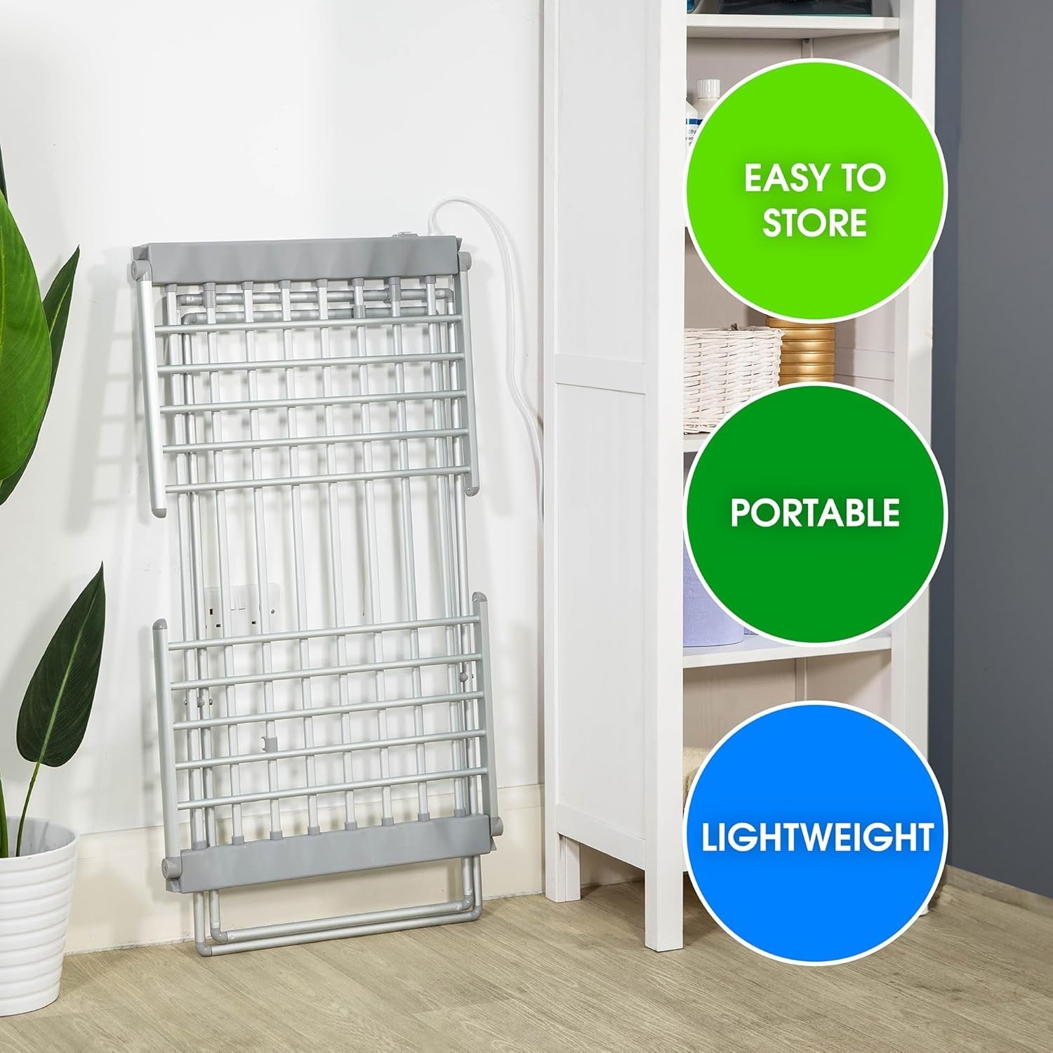Heated Clothes Airer Electric Folding Drying Rack Indoor Energy Saving