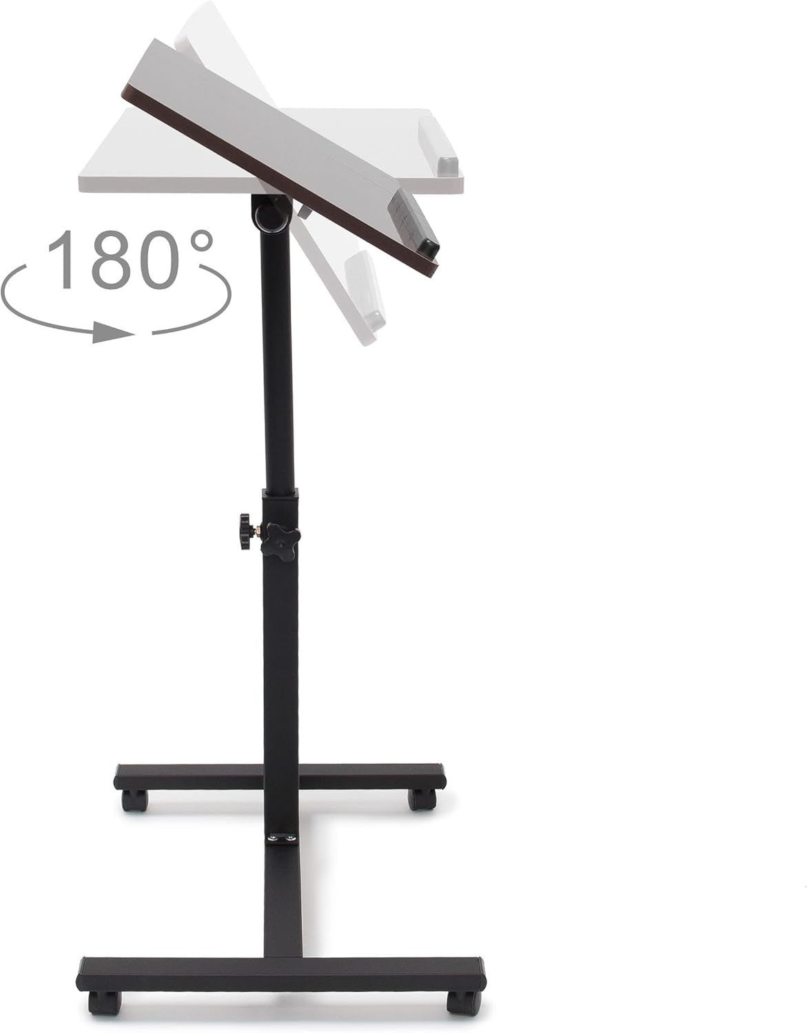 Height Adjustable Laptop Table with Wheels Sofa Bedside Rolling Desk Stand