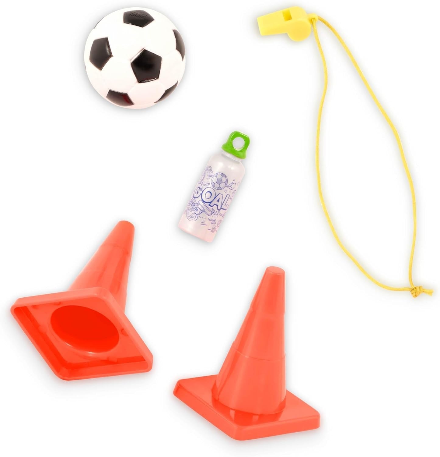 18in Boy Soccer Doll Brown Eyes Poseable Body Sports Playset
