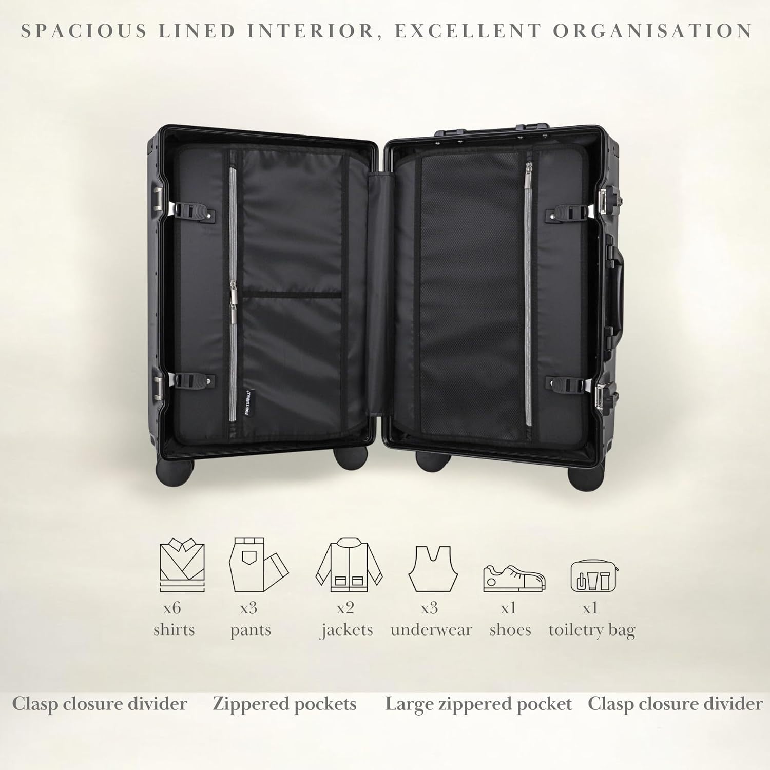 Zipperless Polycarbonate Suitcase Set Carry On + Large TSA Locks Spinner