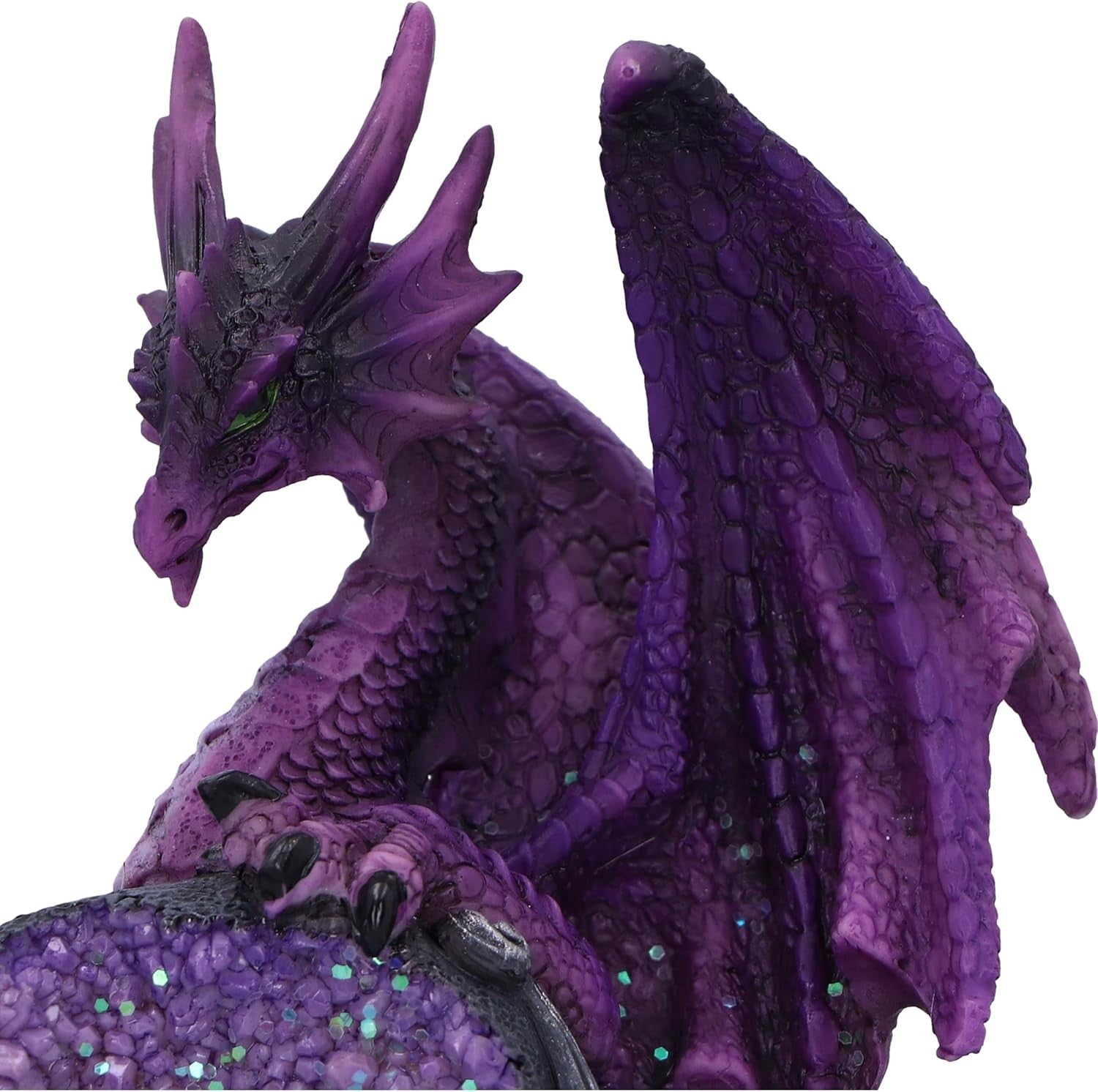 Purple Dragon Geode Ornament 11.5cm | Crystal Sphere Fantasy Figurine Gift Decor