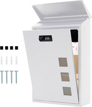 Wall Mounted Steel Mailbox Lockable Combination Weatherproof Post Box