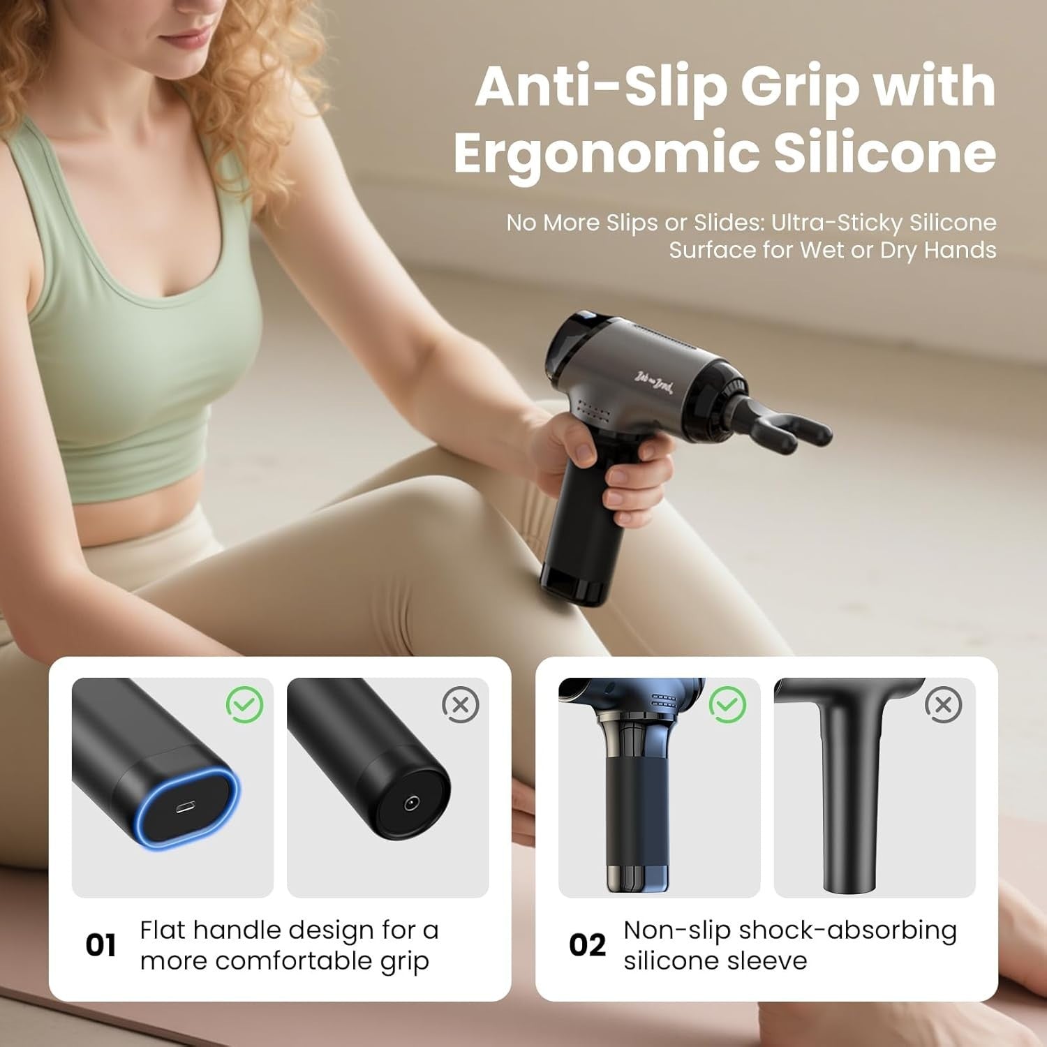 Deep Tissue Massage Gun 10mm Amplitude 4000mAh Quiet Percussion Pain Relief