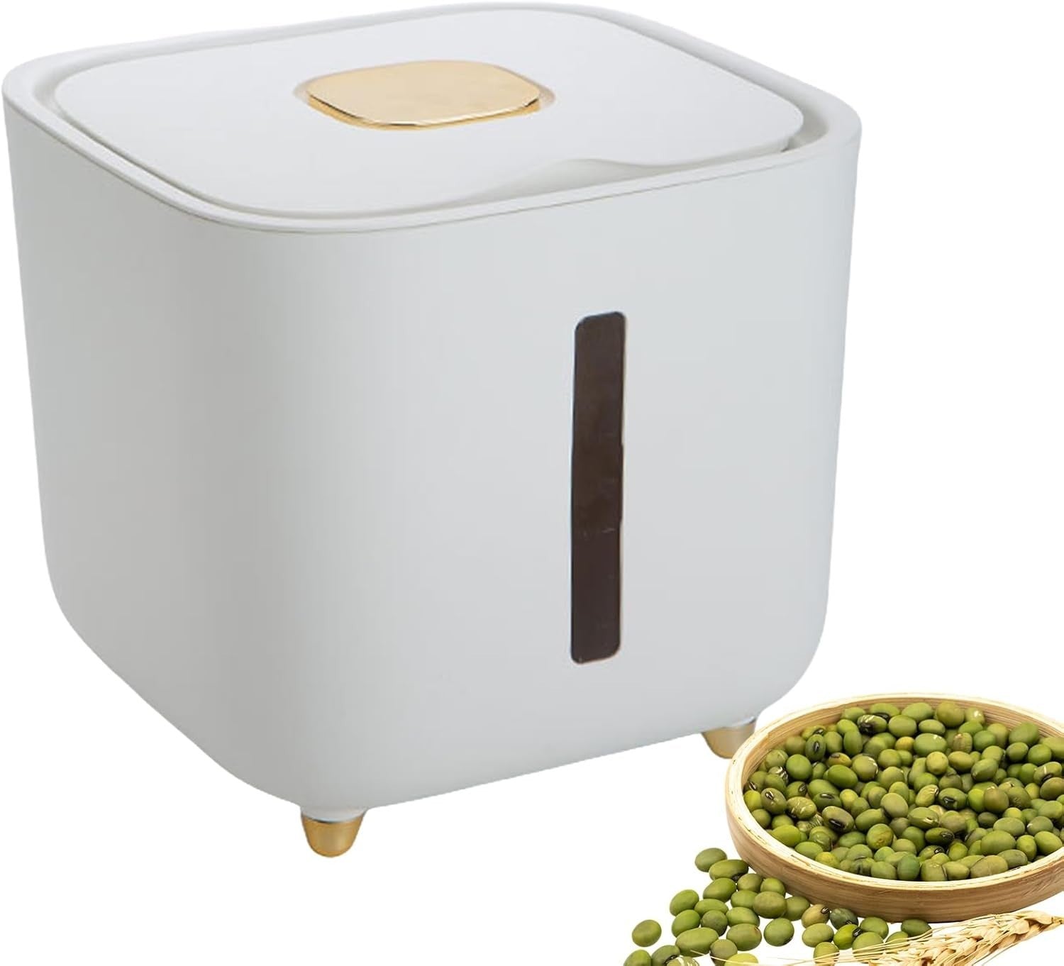 10KG Airtight Rice Storage Container Clear Window Grain Dispenser
