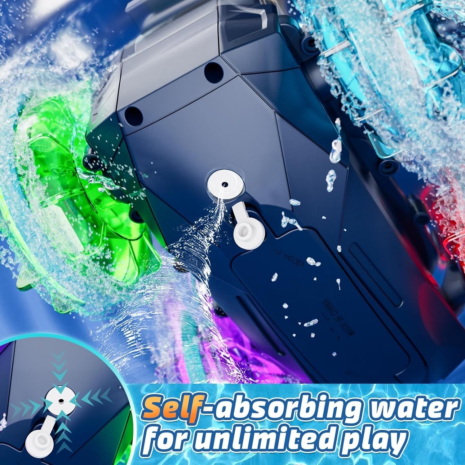3-in-1 Amphibious RC Car with Water Gun & LED Lights – Kids Outdoor Toy