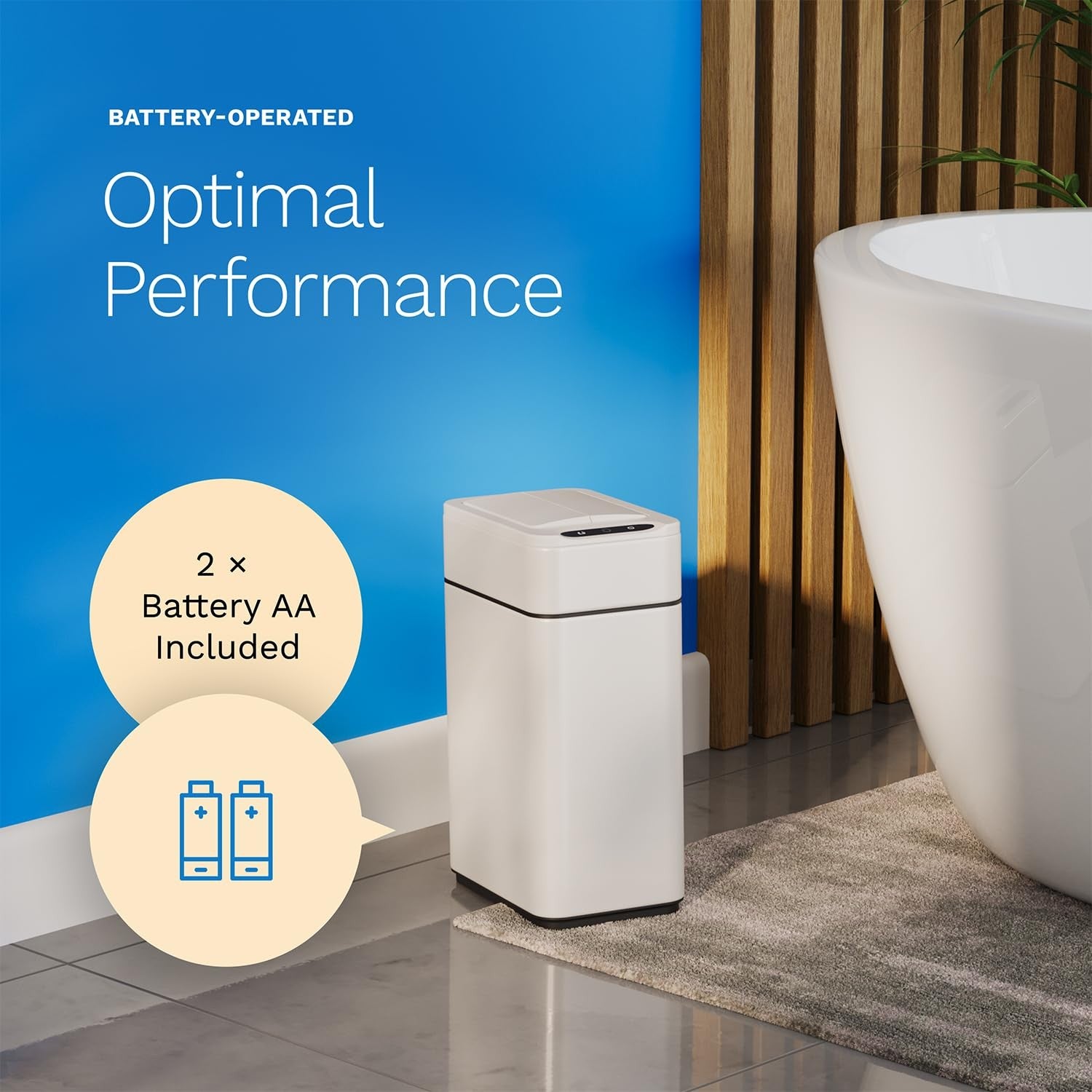 9L Touchless Bathroom Bin Sensor Butterfly Lid Soft Close White